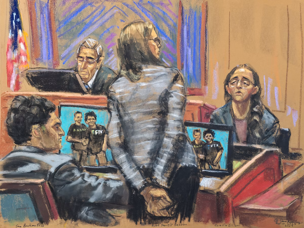 Caroline Ellison testifying from witness box