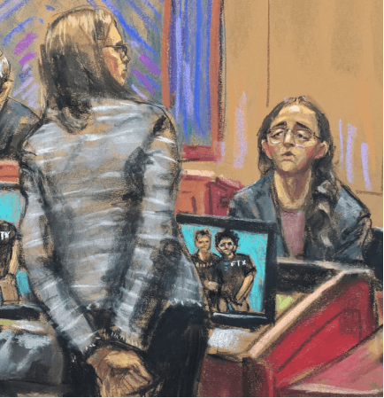 Caroline Ellison testifying from witness box